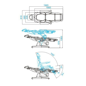Activ FOTEL KOSMETYCZNY ELEKTR. AZZURRO 870 3 SILN. BIAŁY